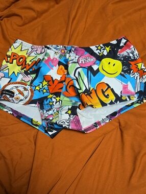 Derby Skinz Women’s Graphic Comic-Print Shorts - Multicolor